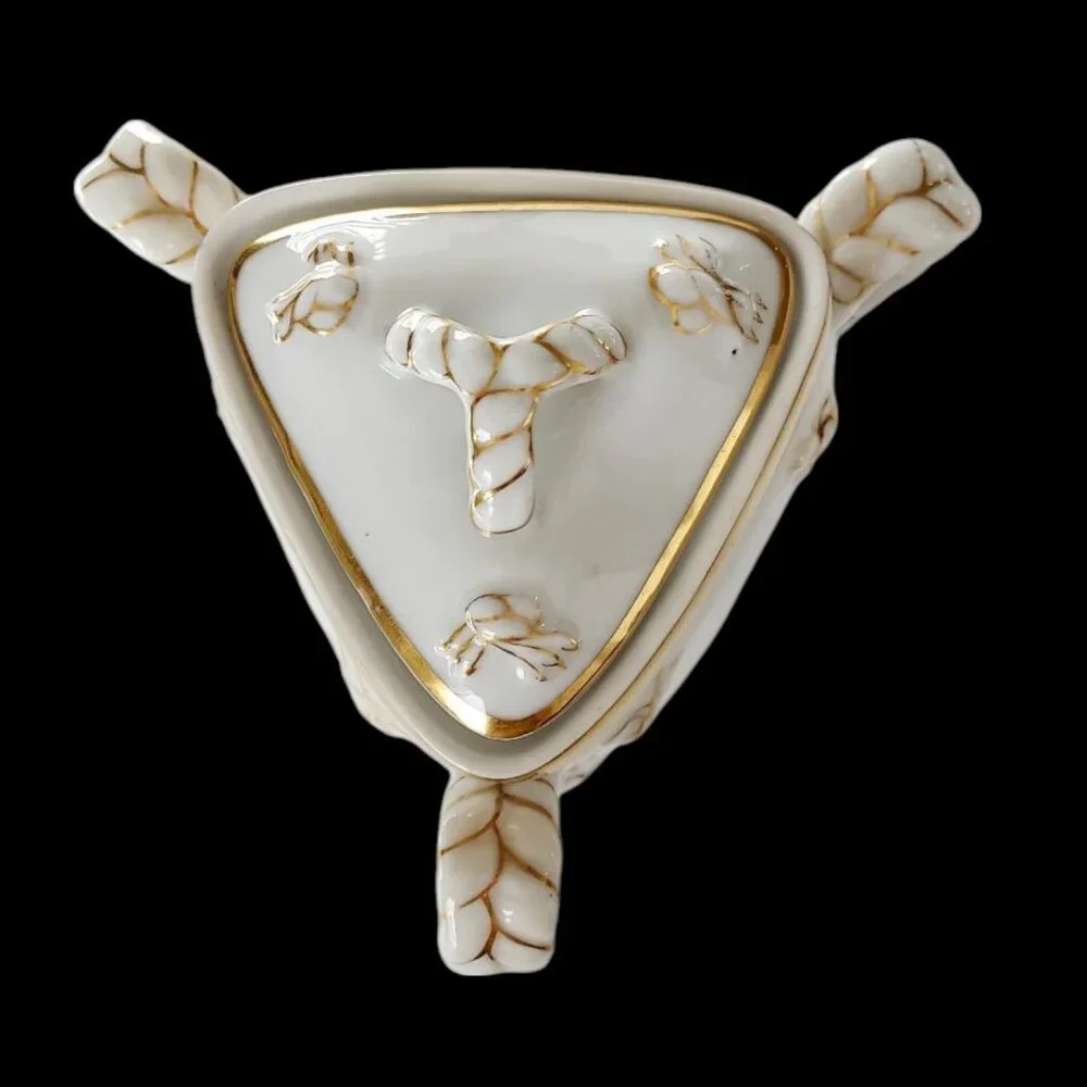 Antique Haviland Limoges Rope Handle Triangle Sugar Bowl 1879-1889